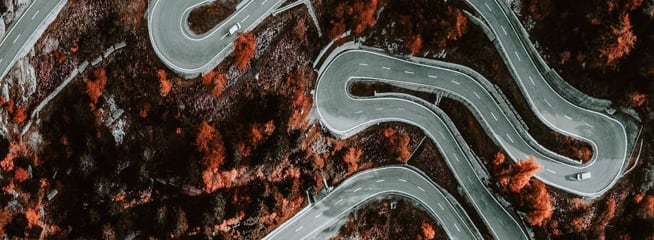 picture of a road view above with a VR